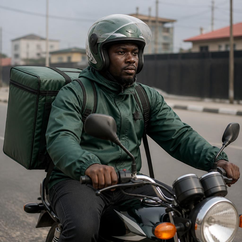 GoCartng delivery rider on a motorbike in Delta State